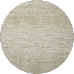 HomeRoots 8' Khaki and Beige Abstract Round Rug - Washable, UV Protected, Modern Design for Family Homes 665774