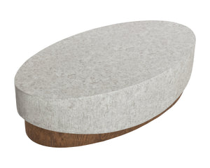 Sunpan Leda Coffee Table - Handcrafted Concrete Design With Marble Texture And Realistic Wood Base Finish Grey Concrete 111944