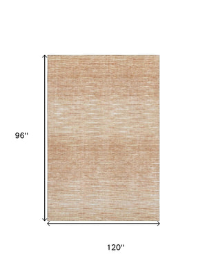 HomeRoots 8' X 10' Salmon and Ivory Abstract Area Rug - Soft, Washable, UV-Protected, Stain-Resistant Style Upgrade 665781