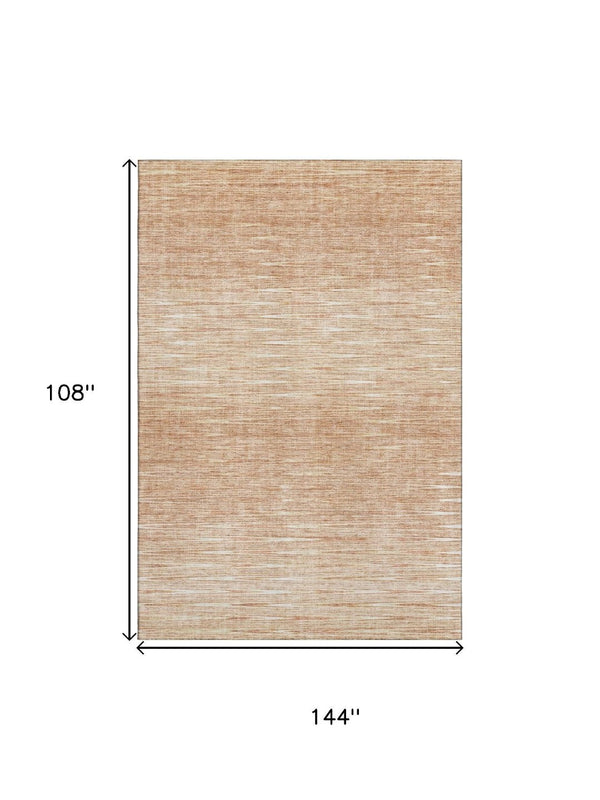 HomeRoots 9' X 12' Salmon and Ivory Abstract Area Rug - Stylish, Washable, UV-Protected for Busy Homes 665782