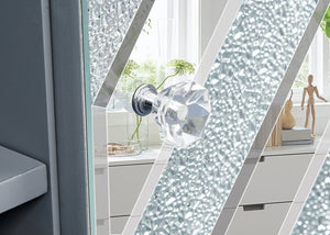 English Elm 47 Inch Mirror Tv Media Console With Diamond Glass Doors - Chic Dual Storage For Modern Living Spaces W1445P299045