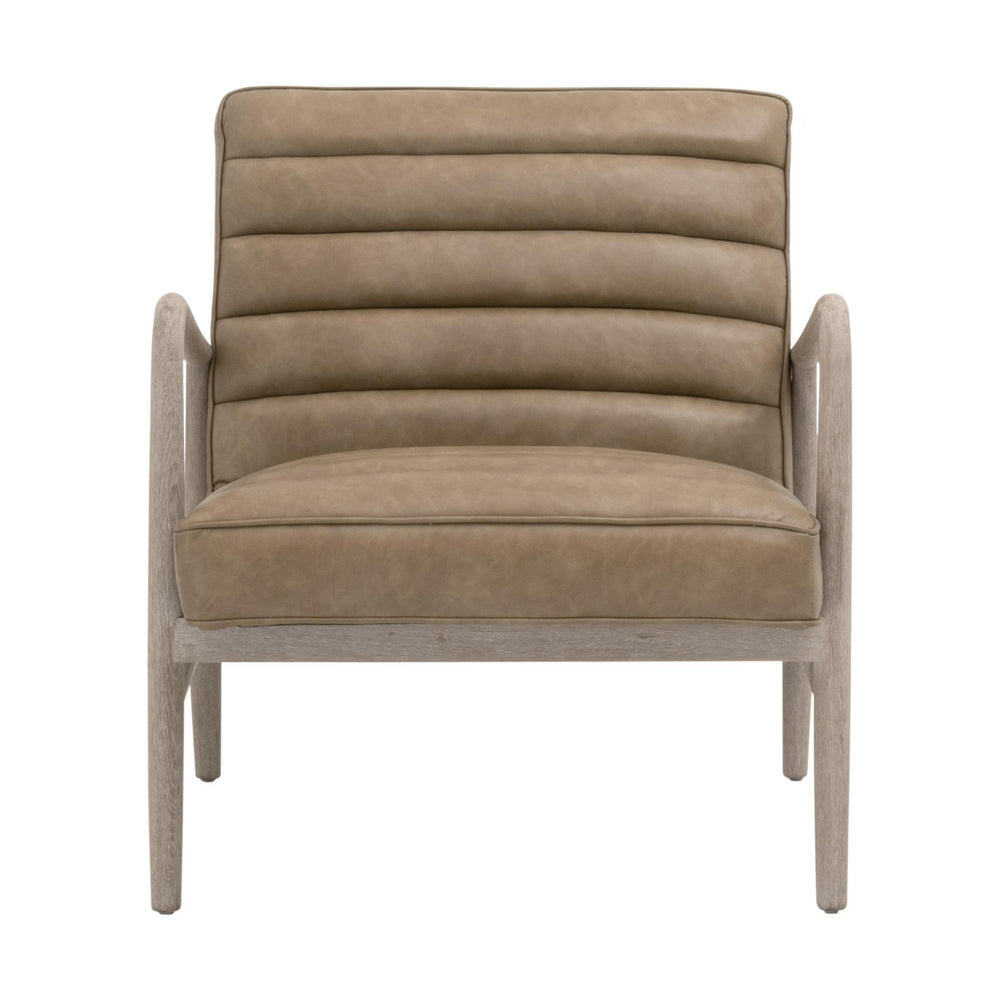 Essentials for Living Tahoe Club Chair Solid Oak Frame Vegan Leather Seat Contemporary Accent Seating 6658.IVT/NG