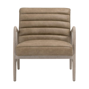 Essentials for Living Tahoe Club Chair Solid Oak Frame Vegan Leather Seat Contemporary Accent Seating 6658.IVT/NG