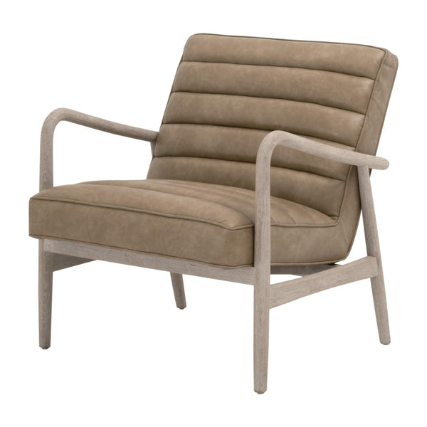 Essentials for Living Tahoe Club Chair Solid Oak Frame Vegan Leather Seat Contemporary Accent Seating 6658.IVT/NG