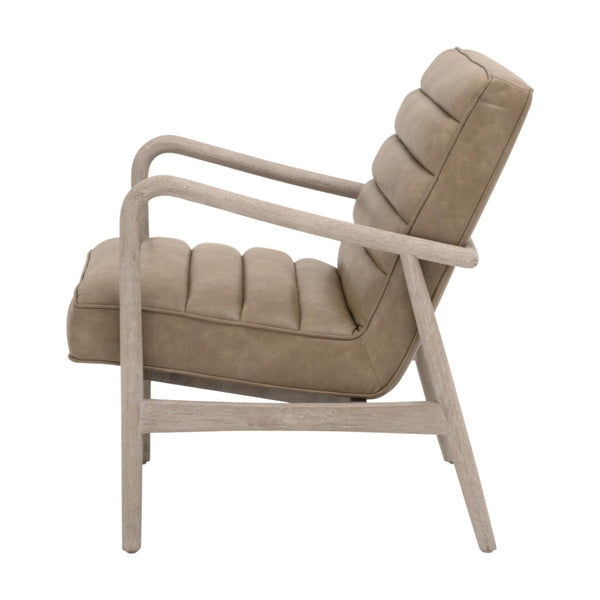 Essentials for Living Tahoe Club Chair Solid Oak Frame Vegan Leather Seat Contemporary Accent Seating 6658.IVT/NG