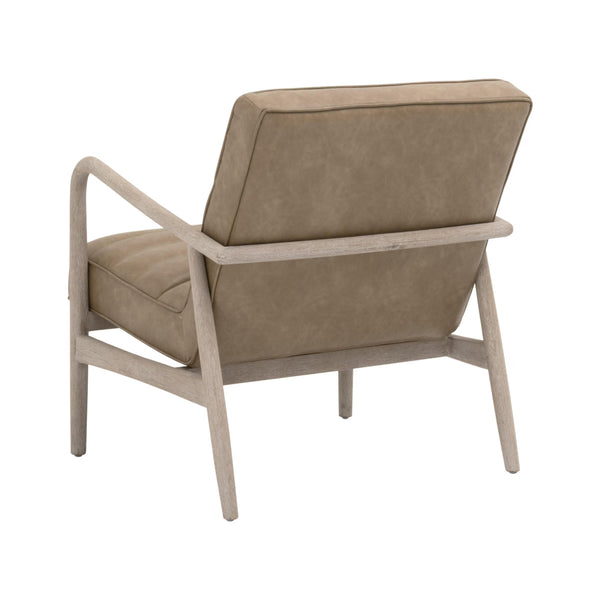 Essentials for Living Tahoe Club Chair Solid Oak Frame Vegan Leather Seat Contemporary Accent Seating 6658.IVT/NG