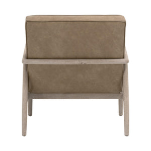 Essentials for Living Tahoe Club Chair Solid Oak Frame Vegan Leather Seat Contemporary Accent Seating 6658.IVT/NG