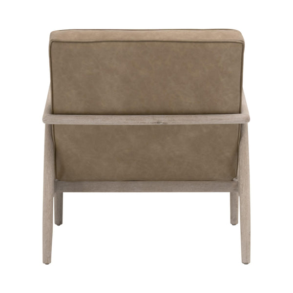 Essentials for Living Tahoe Club Chair Solid Oak Frame Vegan Leather Seat Contemporary Accent Seating 6658.IVT/NG