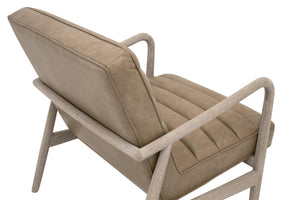Essentials for Living Tahoe Club Chair Solid Oak Frame Vegan Leather Seat Contemporary Accent Seating 6658.IVT/NG