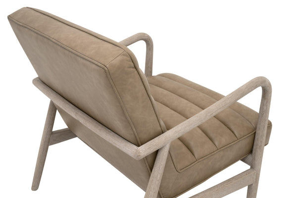 Essentials for Living Tahoe Club Chair Solid Oak Frame Vegan Leather Seat Contemporary Accent Seating 6658.IVT/NG