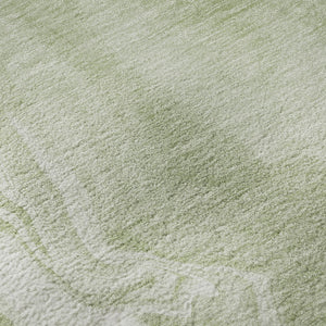 HomeRoots 9' X 12' Artichoke Green & Ivory Abstract Area Rug - Washable, Durable, UV Protected for Any Space 665818