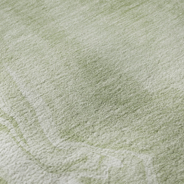 HomeRoots 9' X 12' Artichoke Green & Ivory Abstract Area Rug - Washable, Durable, UV Protected for Any Space 665818