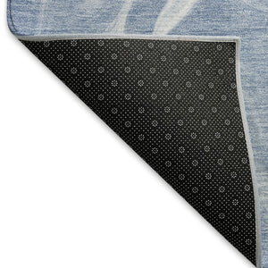 HomeRoots 8' X 10' Blue and Ivory Abstract Area Rug - Washable, UV Protected, Durable, and Stylish Design! 665823