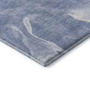 HomeRoots 8' X 10' Blue and Ivory Abstract Area Rug - Washable, UV Protected, Durable, and Stylish Design! 665823