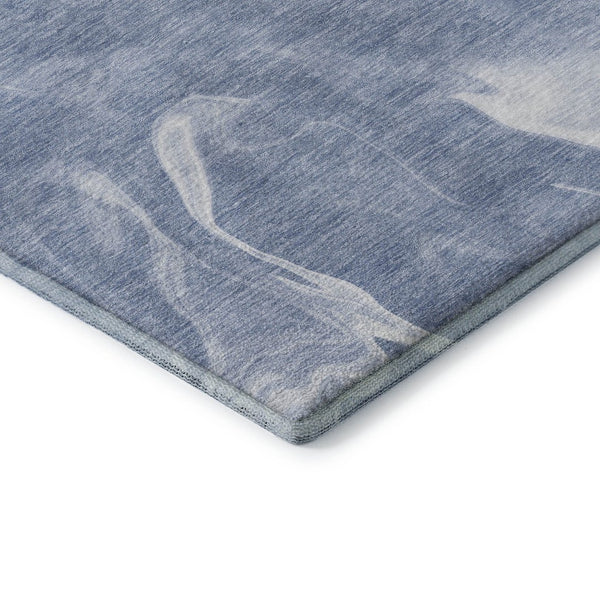 HomeRoots 8' X 10' Blue and Ivory Abstract Area Rug - Washable, UV Protected, Durable, and Stylish Design! 665823