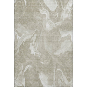 HomeRoots 8' X 10' Stylish Taupe & Ivory Abstract Area Rug - Washable, UV Protected, and Perfect for Any Space 665847