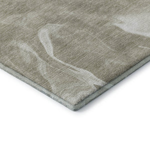 HomeRoots 8' X 10' Stylish Taupe & Ivory Abstract Area Rug - Washable, UV Protected, and Perfect for Any Space 665847