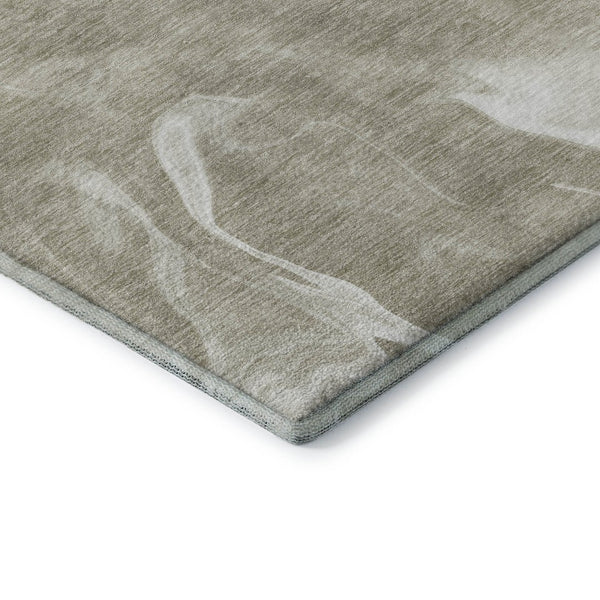 HomeRoots 8' X 10' Stylish Taupe & Ivory Abstract Area Rug - Washable, UV Protected, and Perfect for Any Space 665847