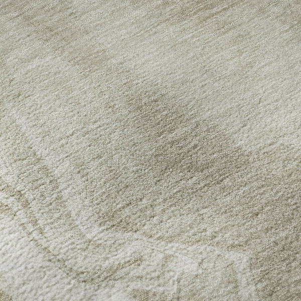HomeRoots 8' X 10' Stylish Taupe & Ivory Abstract Area Rug - Washable, UV Protected, and Perfect for Any Space 665847