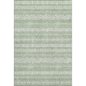 HomeRoots 5' X 8' Southwestern Artichoke Green Area Rug - Washable, UV-Protected, Stain-Resistant Design! 665857