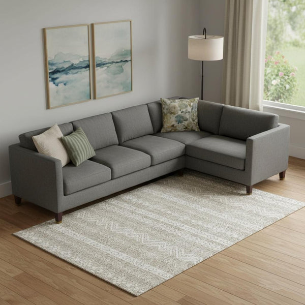 HomeRoots 10' X 14' Beige And Ivory Southwestern Area Rug - Washable, Stain-Resistant & UV-Protected Design 665867