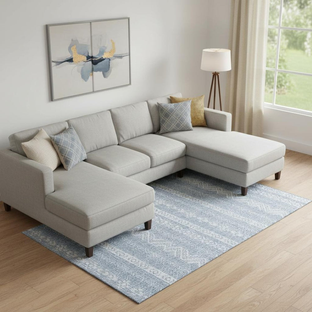 HomeRoots 10' X 14' Blue And Ivory Southwestern Washable Area Rug - Durable, Stylish, UV Protected for Any Room 665873