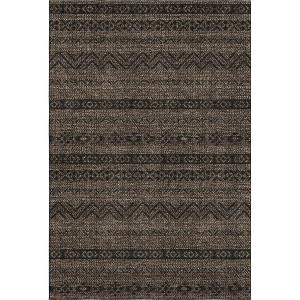 HomeRoots 5' X 8' Chocolate and Gray Southwestern Area Rug - Washable, UV-Protected, Durable Style for Homes 665881