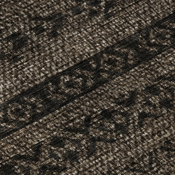 HomeRoots 5' X 8' Chocolate and Gray Southwestern Area Rug - Washable, UV-Protected, Durable Style for Homes 665881