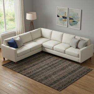 HomeRoots 10' X 14' Chocolate and Gray Southwestern Area Rug - Durable, Stain-Resistant with UV Protection! 665885