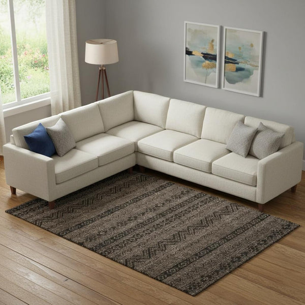 HomeRoots 10' X 14' Chocolate and Gray Southwestern Area Rug - Durable, Stain-Resistant with UV Protection! 665885