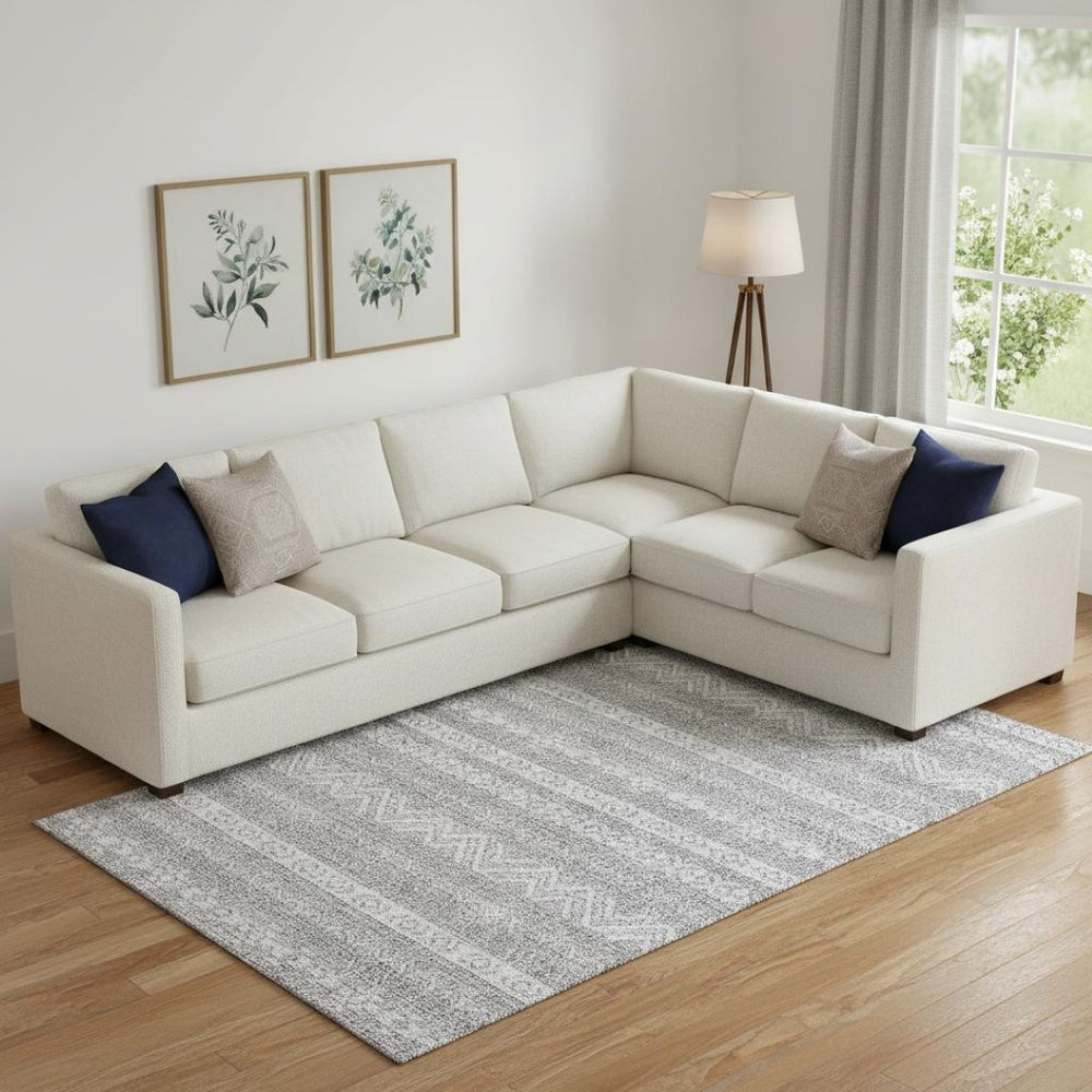 HomeRoots 10' Gray and Silver Southwestern Washable Area Rug - UV Protected, Stain-Resistant, Durable Design 665897