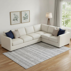 HomeRoots 10' Gray and Silver Southwestern Washable Area Rug - UV Protected, Stain-Resistant, Durable Design 665897