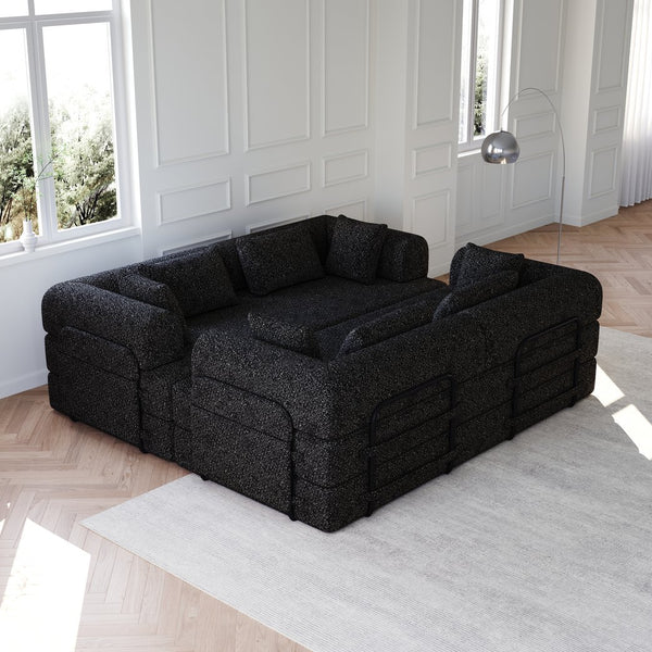 English Elm 78.7-Inch Convertible Sleeper Sofa Bed With Pillow - Cozy Chenille Couch For Small Spaces & Guests W834S00530