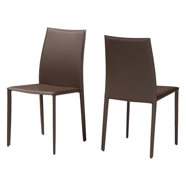 Baxton Studio Baxton Studio Rockford Modern Taupe Leather Dining Chairs Set of 2 – Stylish, Durable & Comfortable ALC-1025-Taupe