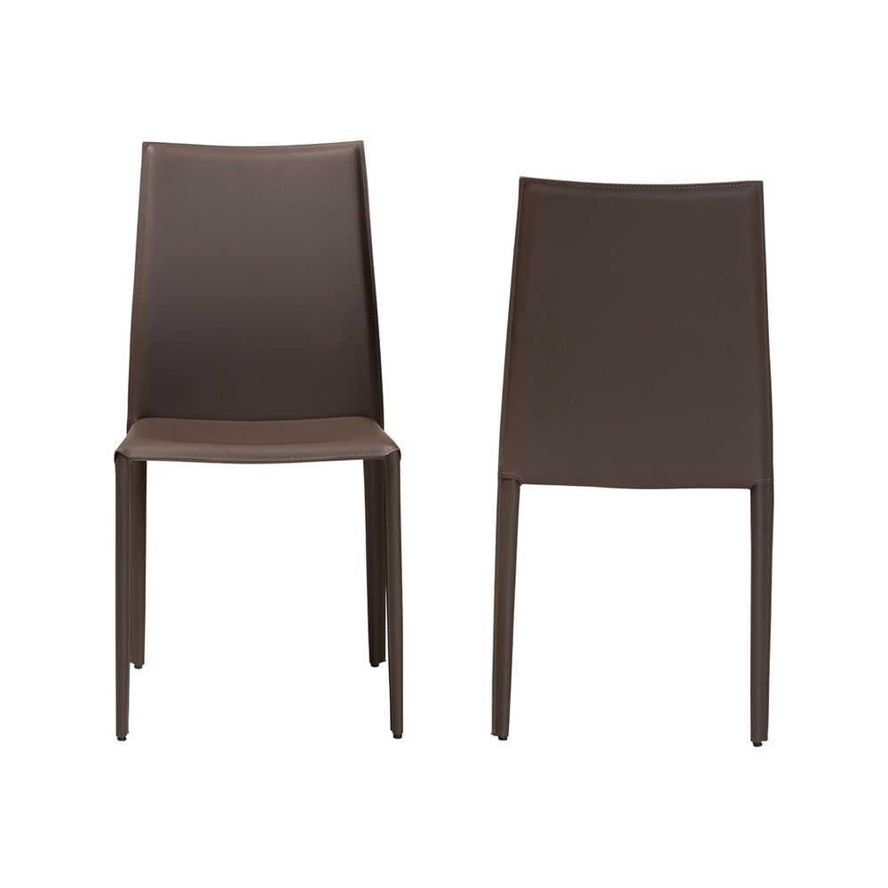 Baxton Studio Baxton Studio Rockford Modern Taupe Leather Dining Chairs Set of 2 – Stylish, Durable & Comfortable ALC-1025-Taupe
