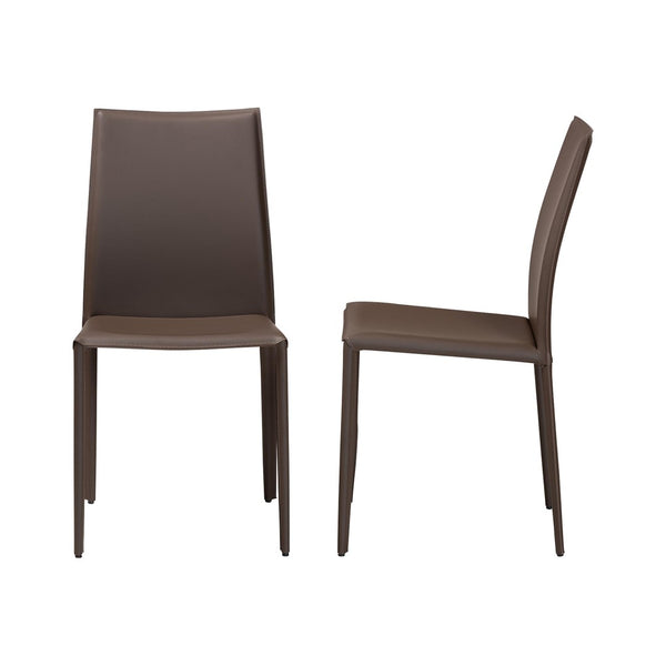 Baxton Studio Baxton Studio Rockford Modern Taupe Leather Dining Chairs Set of 2 – Stylish, Durable & Comfortable ALC-1025-Taupe
