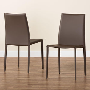 Baxton Studio Baxton Studio Rockford Modern Taupe Leather Dining Chairs Set of 2 – Stylish, Durable & Comfortable ALC-1025-Taupe