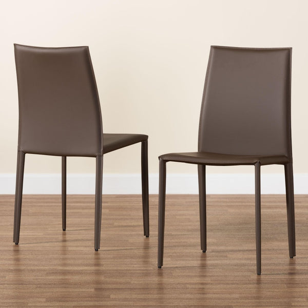 Baxton Studio Baxton Studio Rockford Modern Taupe Leather Dining Chairs Set of 2 – Stylish, Durable & Comfortable ALC-1025-Taupe