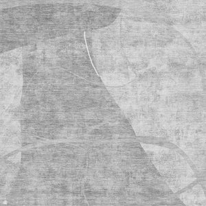 HomeRoots 9' X 12' Gray and Silver Abstract Geometric Rug - Washable, Durable, UV-Protected for Modern Homes 665956