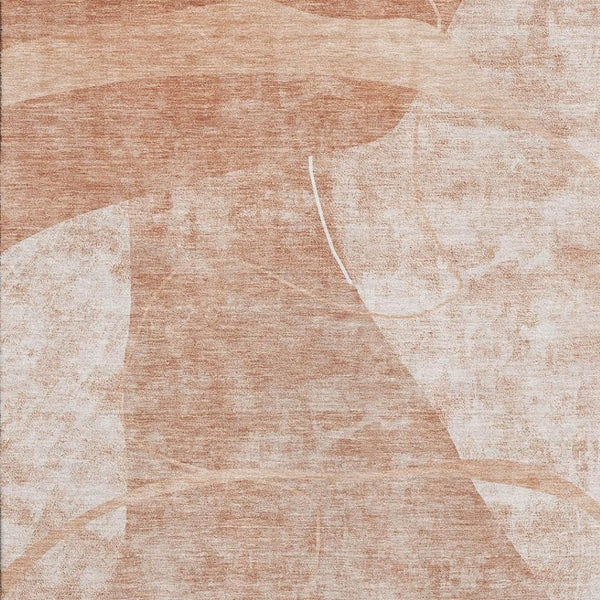 HomeRoots 5' X 8' Salmon & Ivory Geometric Area Rug - Washable, Stain-Resistant, UV-Protected Home Decor 665959
