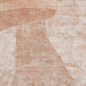 HomeRoots 8' X 10' Salmon and Ivory Abstract Geometric Area Rug – Soft, Washable, UV-Protected for Style & Durability 665961