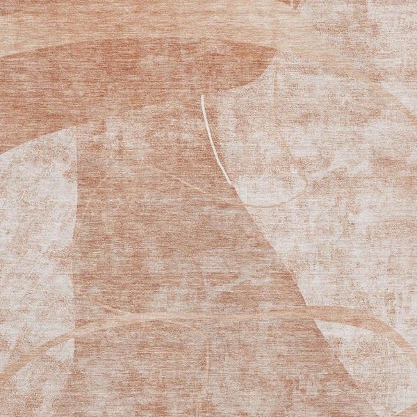 HomeRoots 8' X 10' Salmon and Ivory Abstract Geometric Area Rug – Soft, Washable, UV-Protected for Style & Durability 665961