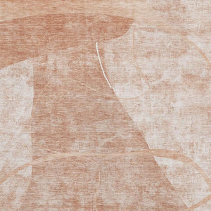 HomeRoots 9' X 12' Salmon & Ivory Abstract Geometric Area Rug – Washable, UV Protected, Durable & Stylish 665962