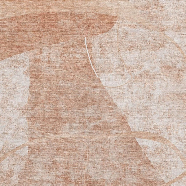 HomeRoots 9' X 12' Salmon & Ivory Abstract Geometric Area Rug – Washable, UV Protected, Durable & Stylish 665962