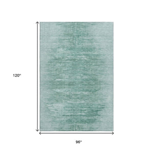 HomeRoots 8' X 10' Vibrant Aqua and Teal Abstract Area Rug - Durable, Washable, UV Resistant for Any Space 665985