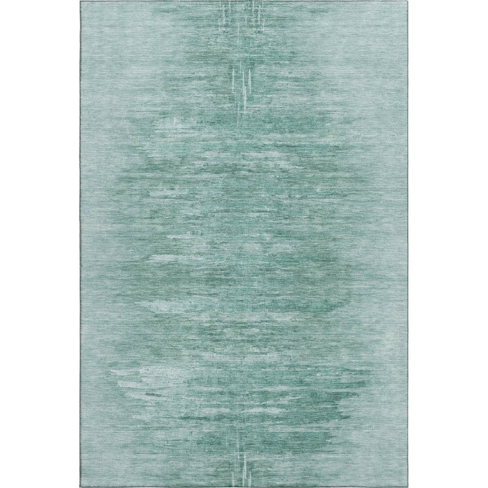 HomeRoots 8' X 10' Vibrant Aqua and Teal Abstract Area Rug - Durable, Washable, UV Resistant for Any Space 665985