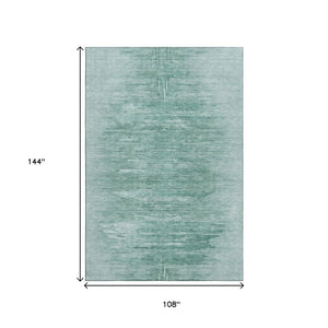 HomeRoots 9' X 12' Aqua & Teal Abstract Area Rug - Durable, Washable, Stain-Resistant, UV-Protected Design 665986