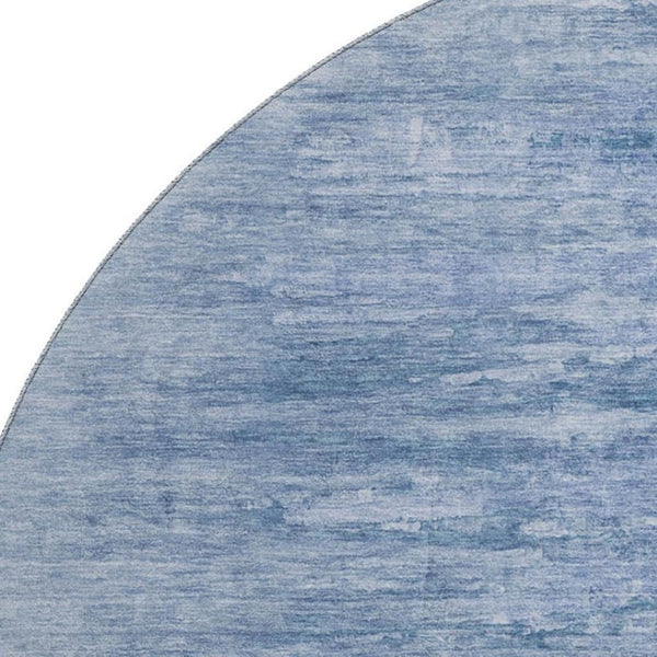 HomeRoots 8' Blue and Ivory Abstract Round Rug - Stylish, Washable, UV-Protected for Modern Living Spaces 665990