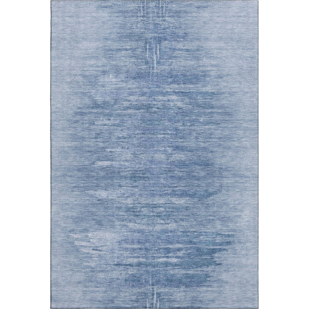 HomeRoots 10' X 14' Stylish Blue & Ivory Abstract Washable Area Rug with UV Protection for Modern Homes 665993