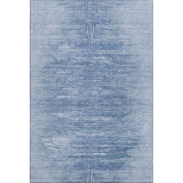 HomeRoots 10' X 14' Stylish Blue & Ivory Abstract Washable Area Rug with UV Protection for Modern Homes 665993